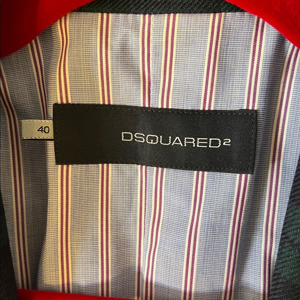 Dsquared2 Made in Italy Tartan Check Plaid Blazer Sport Coat Green navy size 40 - Picture 2 of 12